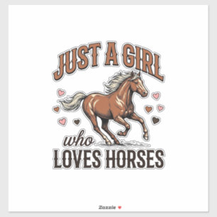Pegatina Solo Una Chica Que Ama Los Caballos Camiseta Vinta