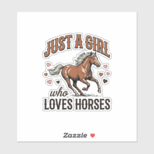Pegatina Solo Una Chica Que Ama Los Caballos Camiseta Vinta