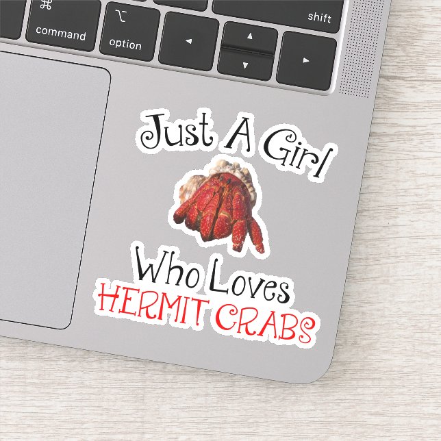 Pegatina Solo Una Chica Que Ama Los Cangrejos Ermitaños (Detalle)