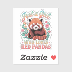 Pegatina Sólo una chica que ama los pandas rojos
