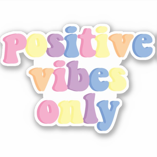 Pegatina Sólo vibraciones positivas | Groovy Retro Vinyl (Anverso)
