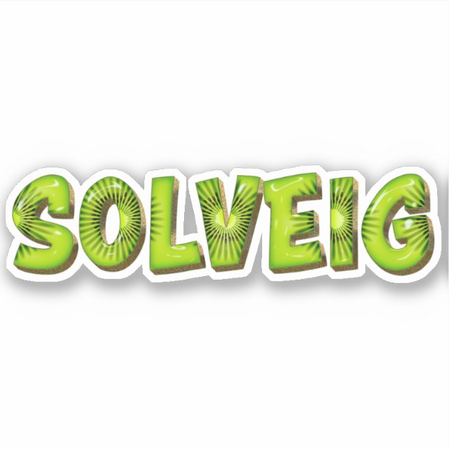 Pegatina Solveig Name Kiwi Design Aufkleber Sticker (Anverso)