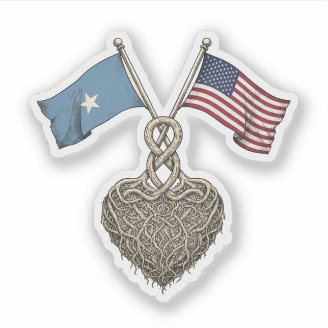 Pegatina Somali-American (Anverso)