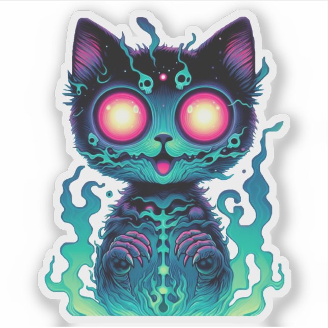 Pegatina Sombra de gato etéreo (Anverso)