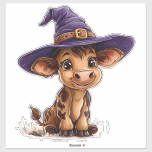 Pegatina Sombrero de Bruja de Ternero de Dibujos Animados L