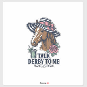 Pegatina Sombrero de caballo Derby Vintage Diseño Talk Derb
