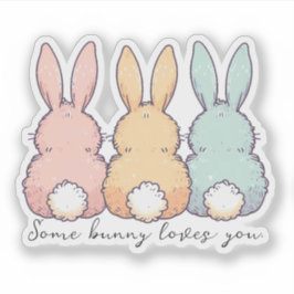 Pegatina Some Bunny Loves You Custom Contour