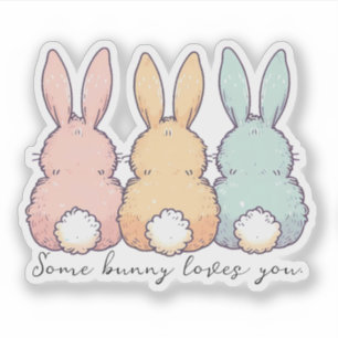Pegatina Some Bunny Loves You Custom Contour