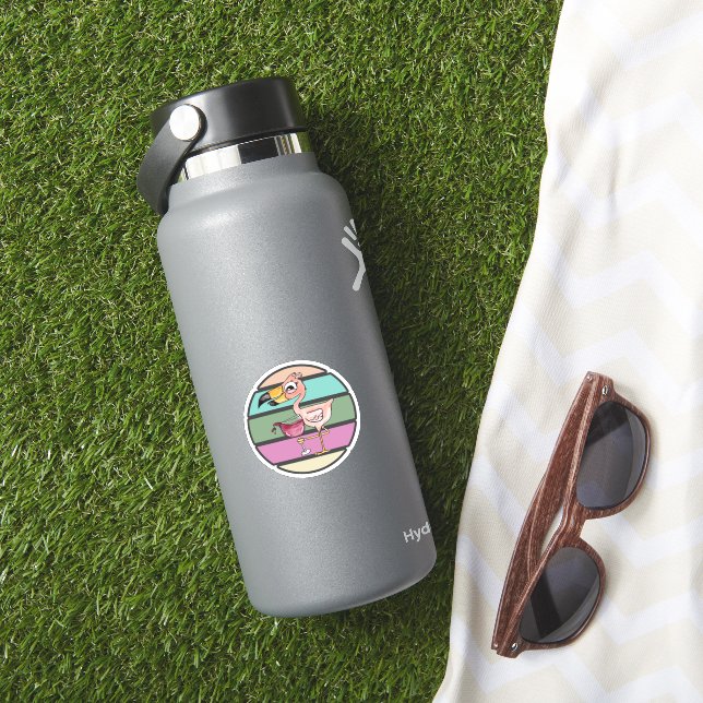 Pegatina Son las 5 en punto Flamingo rosa (HydroFlask Insitu)