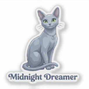 Pegatina Soñador de Medianoche Gato Celestial