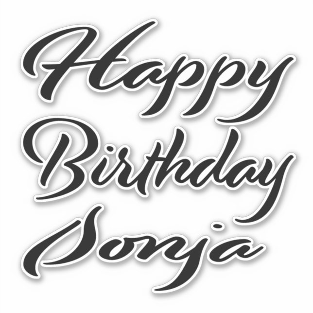 Pegatina Sonja Name Vorname black Sticker Geburtstag (Anverso)