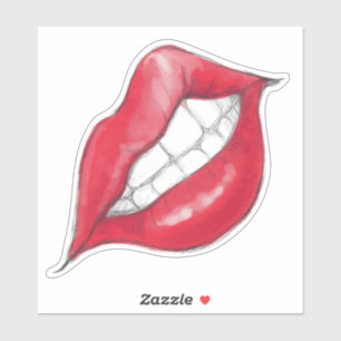 Pegatina Sonríe los labios rojos