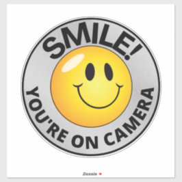 Pegatina Sonríe si estás en Rótulo de cámara, vigilancia de