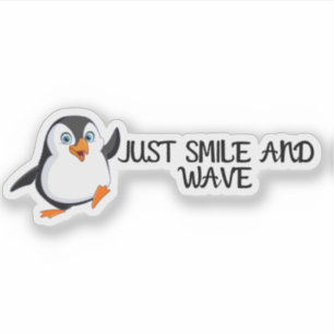Pegatina Sonríe Y Oave Pingüino