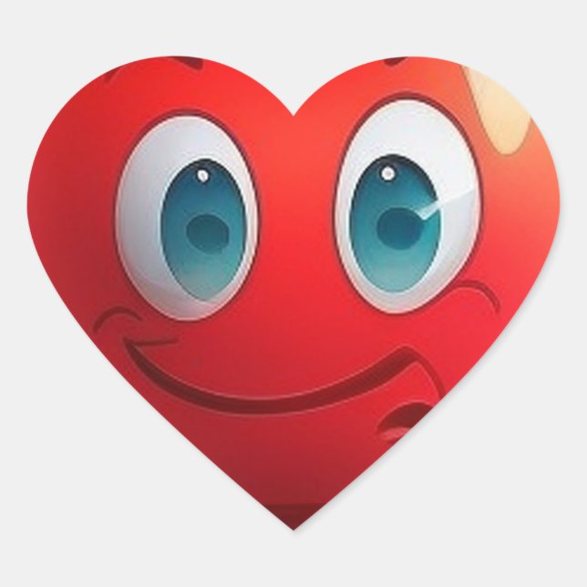 Pegatina sonriente del corazón rojo (Anverso)
