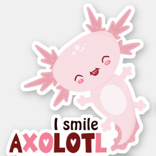 Pegatina Sonrío A Lot Kawaii Axolotl