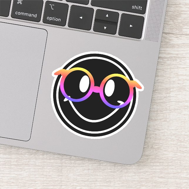 Pegatina Sonrisa con vidrio arcoiris (Detalle)