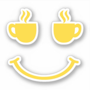 Pegatina Sonrisa en la copa de café