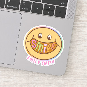 Pegatina Sonrisa Happy Face Fun Nombre personalizado Pegati