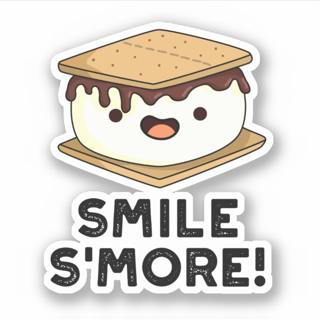 Pegatina Sonrisa Smore Funny Sweet Food Pun (Anverso)