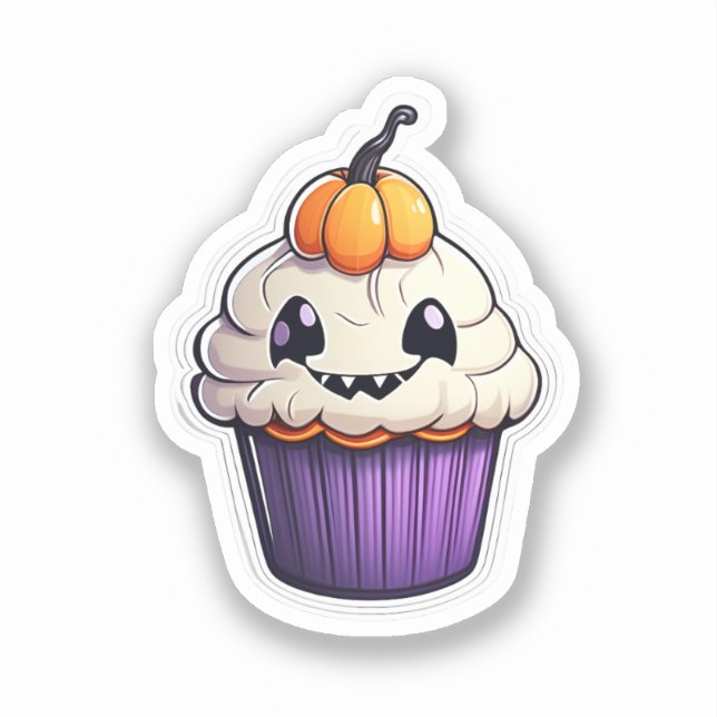 Pegatina Sonrisas de especias de calabaza: pastel de Hallow (Anverso)
