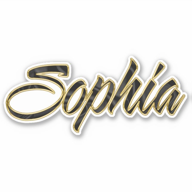 Pegatina Sophia black gold Lettering Aufkleber Sticker (Anverso)