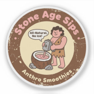 Pegatina Sorbitos Saludables de la Edad de Piedra Retro