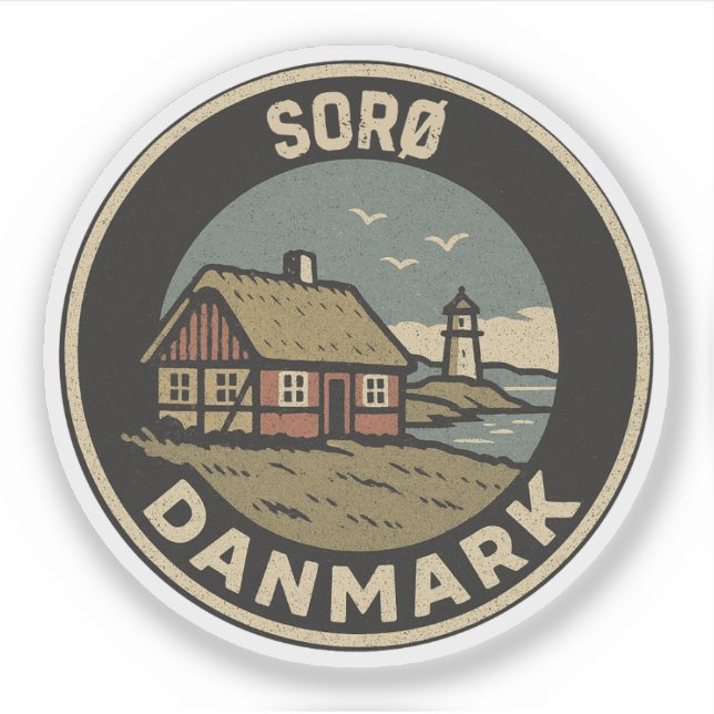 Pegatina Sorø, Dinamarca Danmark  (Anverso)