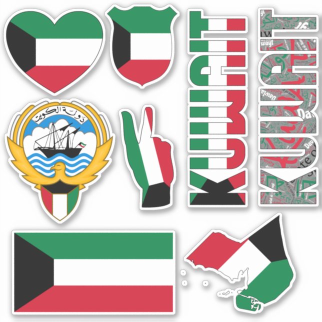 Pegatina Sorprendente Kuwait forma símbolos nacionales (Anverso)