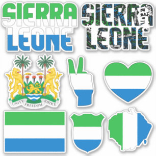 Pegatina Sorprendente Sierra Leona forma símbolos nacionale