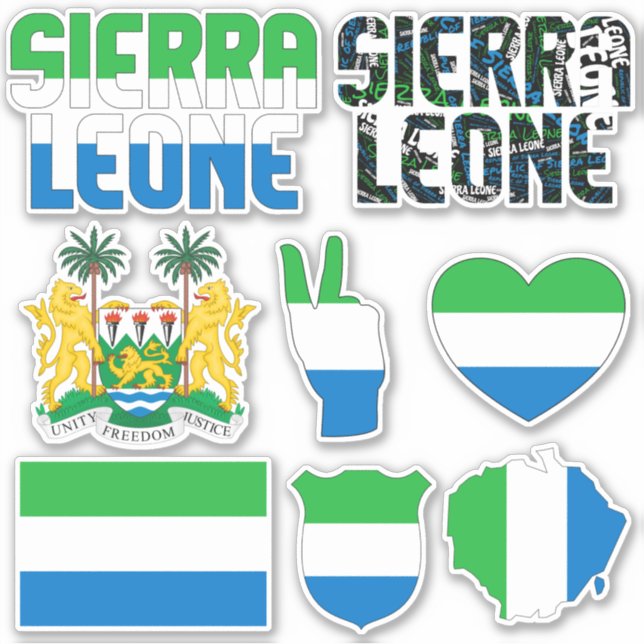 Pegatina Sorprendente Sierra Leona forma símbolos nacionale (Anverso)