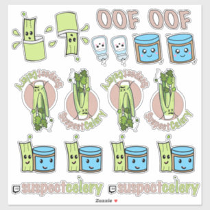 Pegatina SospectCelery™ Emotes de mantequilla de maní + api