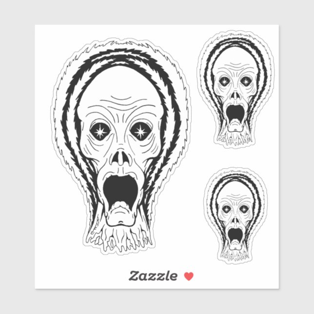 Pegatina Soul-Chilling Scream Horror Art (Hoja)