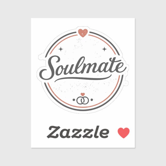 Pegatina Soulmate Retro Love Minimal(Light) Couple Matching (Hoja)