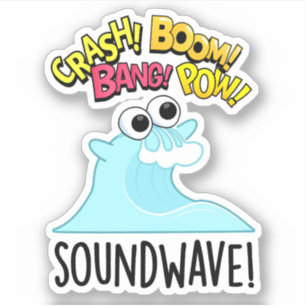 Pegatina Sound Wave Funny Ocean Pun
