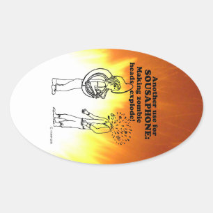Pegatina Sousaphone Zombie Explode Oval