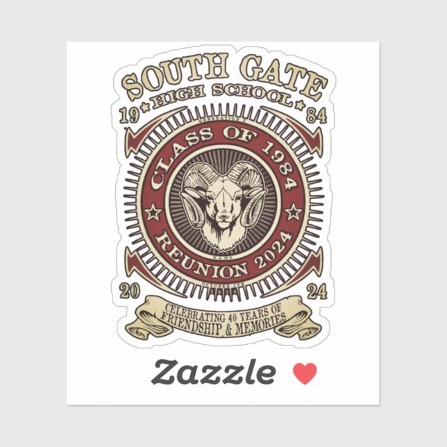 Pegatina South Gate H.S. Personalizado-Pegatina de vinilo d (Hoja)