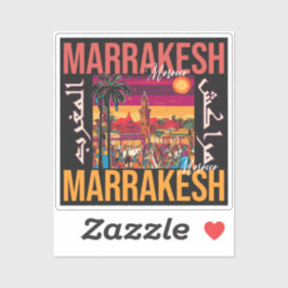Pegatina Souvenir de viajes de turismo de Marruecos de Marr