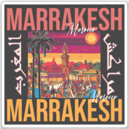 Pegatina Souvenir de viajes de turismo de Marruecos de Marr