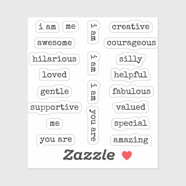 Pegatina Soy Afirmación Motivacional (Hoja)