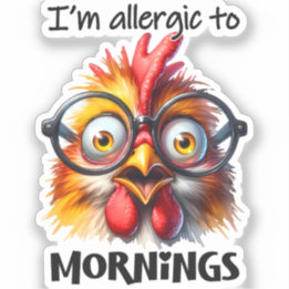 Pegatina ¡Soy alérgico a las mañanas!