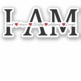 Pegatina Soy Amado, Elegido, Valiente, Victorioso, Suficien