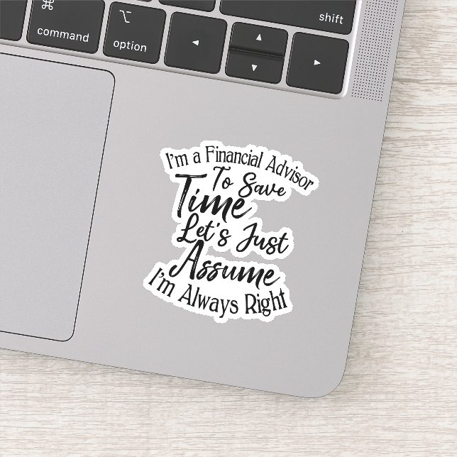 Pegatina Soy asesor financiero para ahorrar tiempo (Detalle)