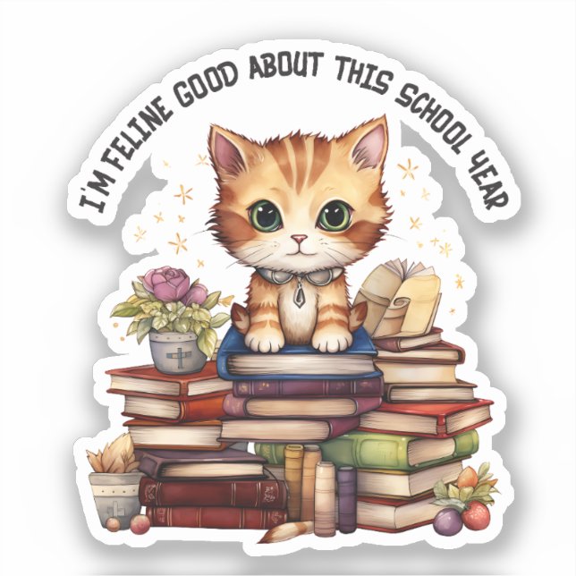 Pegatina Soy bastante bueno con este año escolar (Anverso)