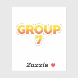 Pegatina Soy Camiseta Divertida del Grupo 7 , grupo diverti