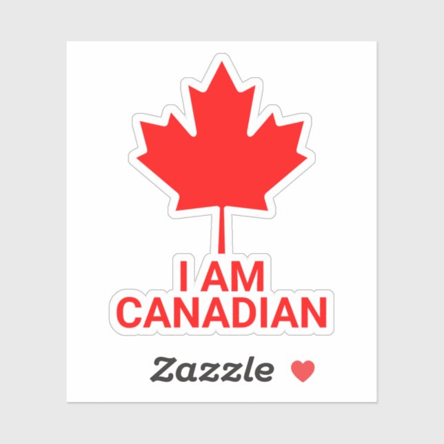 Pegatina Soy canadiense, canadá, canadiense, orgullo, nació (Hoja)