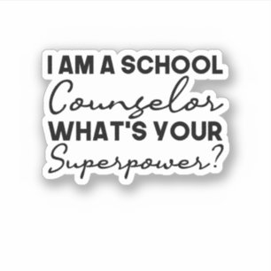 Pegatina Soy consejero escolar ¿Cuál es tu superpoder?