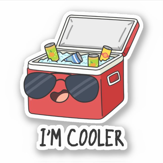 Pegatina Soy Cooler Funny Ice Cooler Box Pun (Anverso)