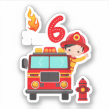Soy el 6to Nacimiento Niño Camión de bomberos Todd