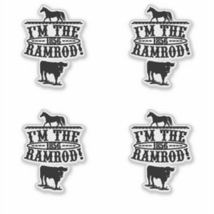 Pegatina Soy el caballo 1856 y el ganado de la baqueta de